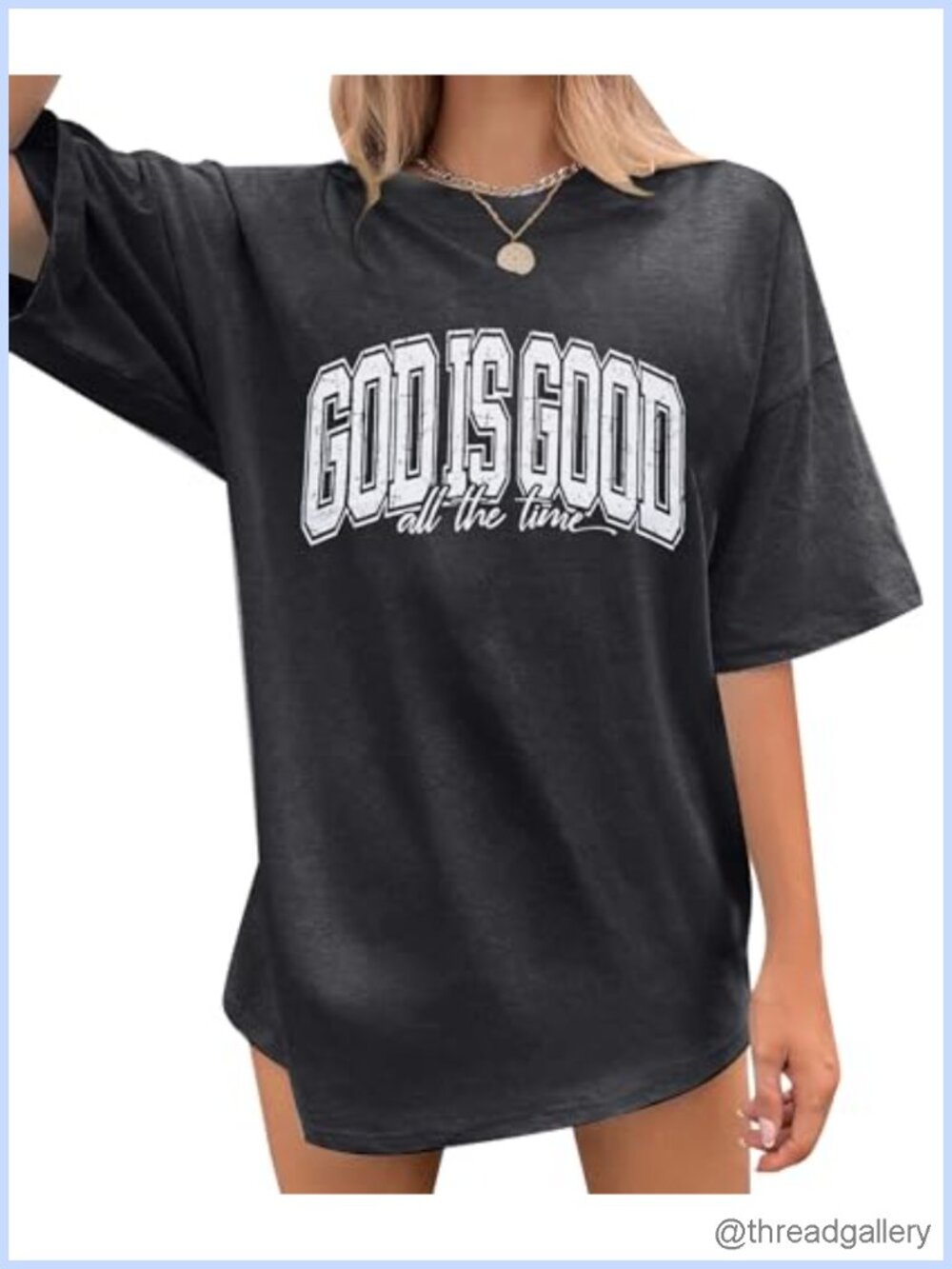 God is Good Christian Shirt Women Oversized Jesus Tee